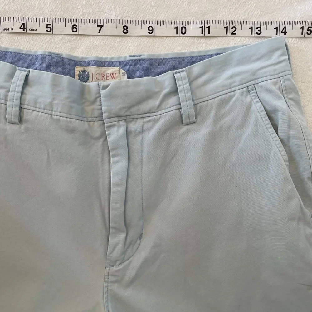 J Crew Men’s Size 29 Chino Shorts Light Blue Cotton Flat Front Casual